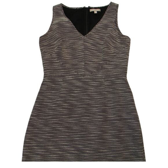 Banana Republic Dresses & Skirts - Banana Republic Sheath Dress V-neck Woven Black White Work Classic Layer‎ Size 8